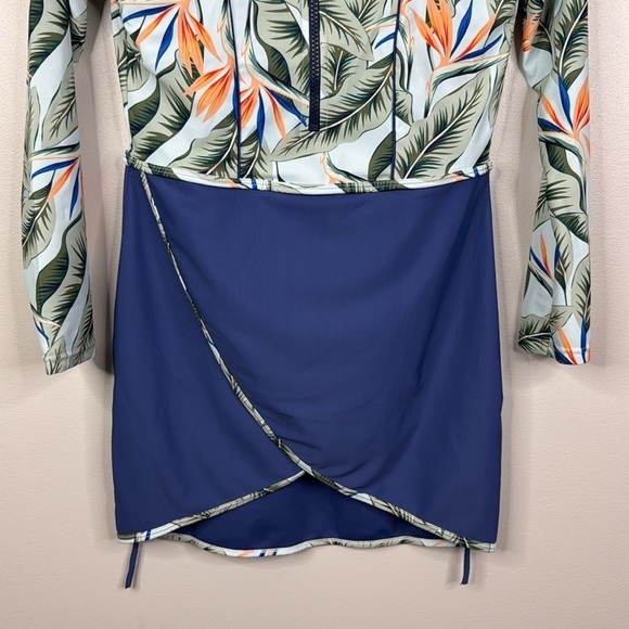 Women's Modest Floral Full Sleeve Swim Top Size Small - Picture 3 of 7